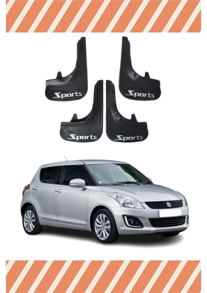 Suziki Swift Sports Yazılı 4'lü Tozluk Çamurluk Paçalık