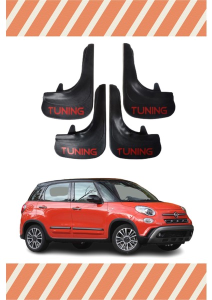Fiat 500L Tunıng Yazılı 4'lü Tozluk Çamurluk Paçalık