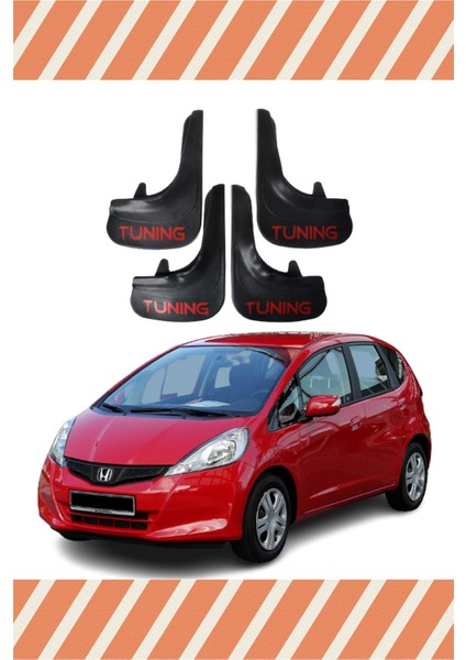 Honda Jazz 2009-2015 Tunıng Yazılı 4'lü Tozluk Çamurluk Paçalık