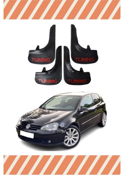 Volswagen Golf 5 Tunıng Yazılı 4'lü Tozluk Çamurluk Paçalık