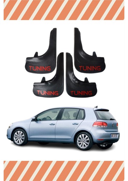Volswagen Golf 6 Tunıng Yazılı 4'lü Tozluk Çamurluk Paçalık