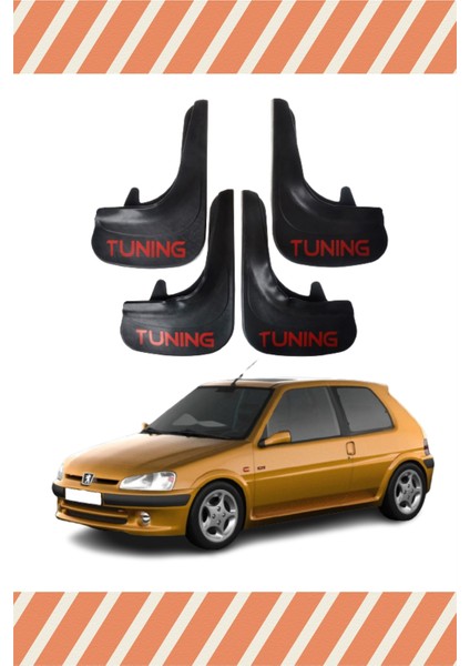 Peugeot 106 Tunıng Yazılı 4'lü Tozluk Çamurluk Paçalık
