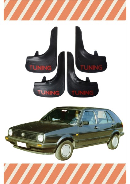 Volswagen Golf 2 Tunıng Yazılı 4'lü Tozluk Çamurluk Paçalık