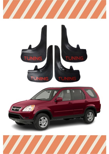 Honda Cr-V 2002-2007 Tunıng Yazılı 4'lü Tozluk Çamurluk Paçalık
