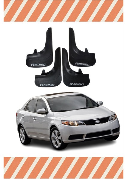 Kia Cerato 2009-2015 Racing Yazılı 4'lü Tozluk Çamurluk Paçalık