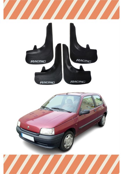 Renault Clio 1 Racing Yazılı 4'lü Tozluk Çamurluk Paçalık