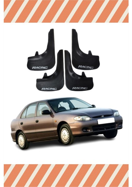 Hyundai Accent Yumurta Kasa Racing Yazılı 4'lü Tozluk Çamurluk Paçalık