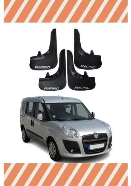 Fiat Doblo 2010-2022 Racing Yazılı 4'lü Tozluk Çamurluk Paçalık