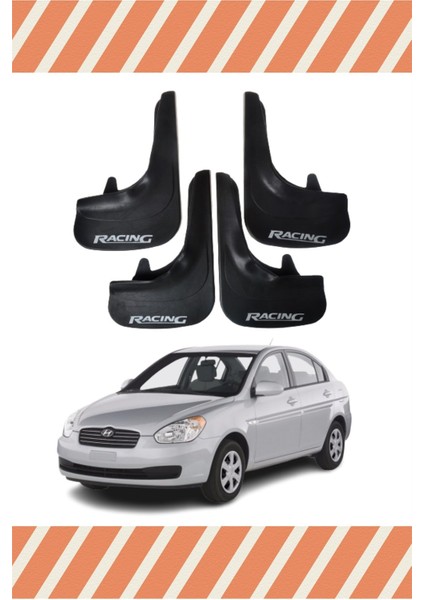 Hyundai Accent Era Racing Yazılı 4'lü Tozluk Çamurluk Paçalık