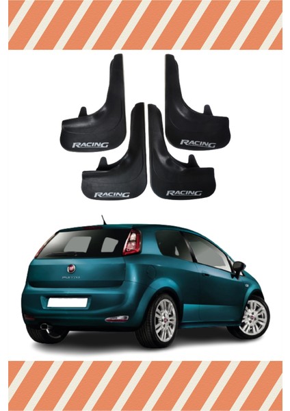 Fiat Punto Racing Yazılı 4'lü Tozluk Çamurluk Paçalık