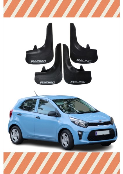 Kia Pıcanto Racing Yazılı 4'lü Tozluk Çamurluk Paçalık