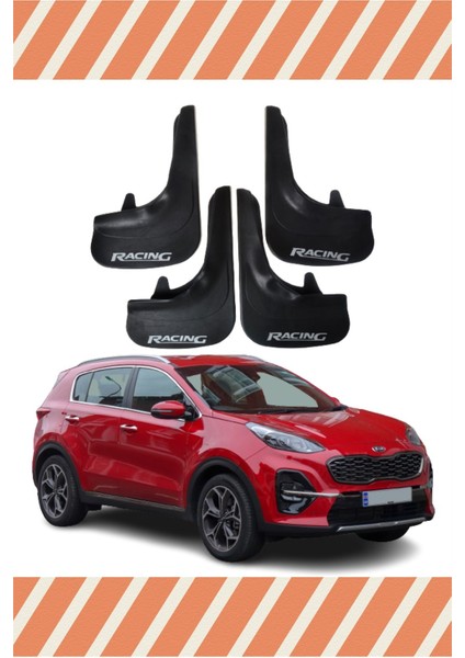Kia Sportage Racing Yazılı 4'lü Tozluk Çamurluk Paçalık