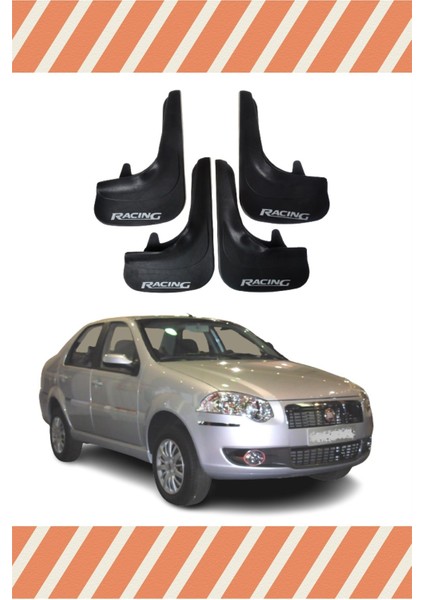 Fiat Siena Racing Yazılı 4'lü Tozluk Çamurluk Paçalık