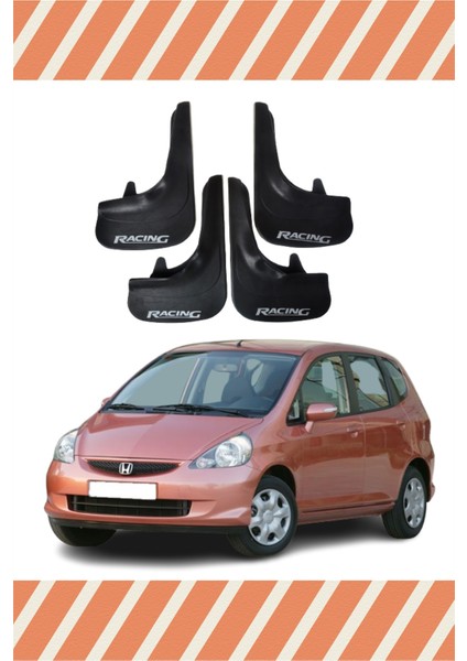 Honda Jazz 2002-2008 Racing Yazılı 4'lü Tozluk Çamurluk Paçalık
