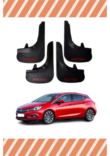 Opel Asrta K Hb 2015-2020 Racing Yazılı 4'lü Tozluk Çamurluk Paçalık