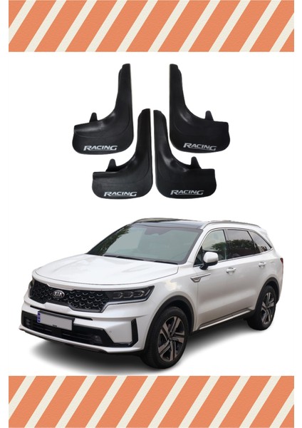 Kia Sorento Racing Yazılı 4'lü Tozluk Çamurluk Paçalık