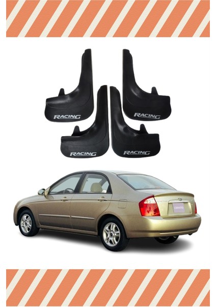 Kia Cereato 2004-2009 Racing Yazılı 4'lü Tozluk Çamurluk Paçalık