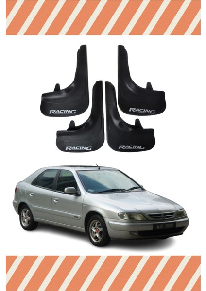 Citroen Xsara Racing Yazılı 4'lü Tozluk Çamurluk Paçalık