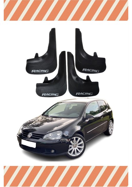 Volswagen Golf 5 Racing Yazılı 4'lü Tozluk Çamurluk Paçalık