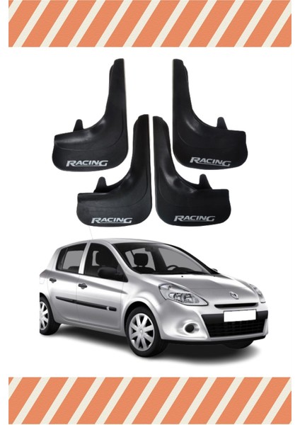 Renault Clio 3 Racing Yazılı 4'lü Tozluk Çamurluk Paçalık