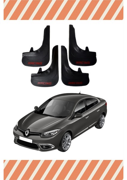Renault Fluence Tüm Kasalar Racing Yazılı 4'lü Tozluk Çamurluk Paçalık