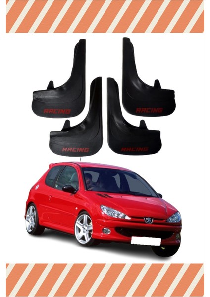 Peugeot 206 Hb Peugeot 106 Racing Yazılı 4'lü Tozluk Çamurluk Paçalık