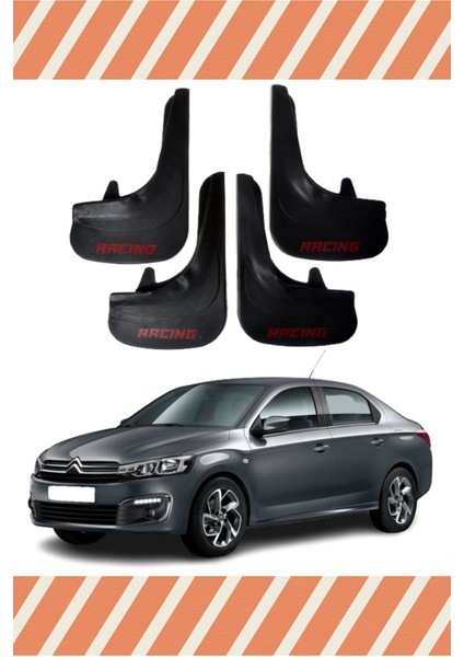 Citroen C Elysee Racing Yazılı 4'lü Tozluk Çamurluk Paçalık