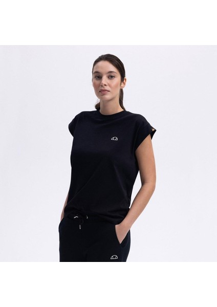 EF450-BK Bisiklet Yaka Yarım Kollu Kadın T-Shirt - Siyah