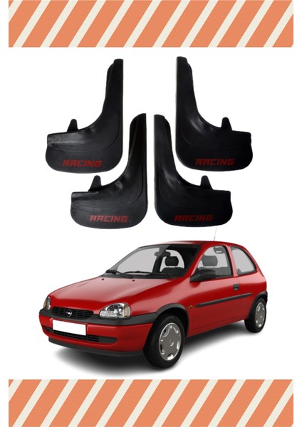 Opel Corsa B 1993-2000 Racing Yazılı 4'lü Tozluk Çamurluk Paçalık