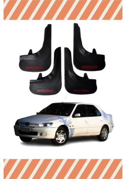 Peugeot 306 Sd Tüm Kasalar Racing Yazılı 4'lü Tozluk Çamurluk Paçalık