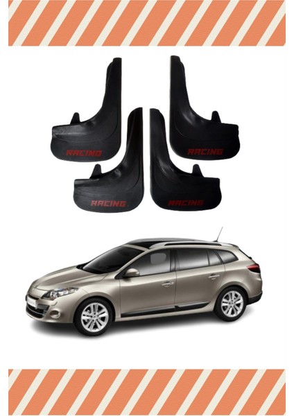 Renault Megane 3 Stw 2010-2016 Racing Yazılı 4'lü Tozluk Çamurluk Paçalık