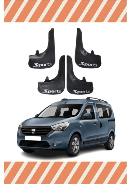 Dacia Dokker Tüm Kasalar Sports Yazılı 4'lü Tozluk Çamurluk Paçalık