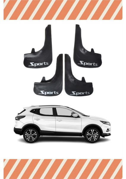 Nissan Qashaqai Sports Yazılı 4'lü Tozluk Çamurluk Paçalık