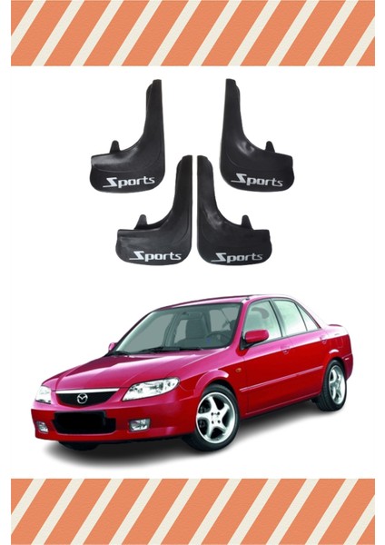 Mazda 323 Sports Yazılı 4'lü Tozluk Çamurluk Paçalık
