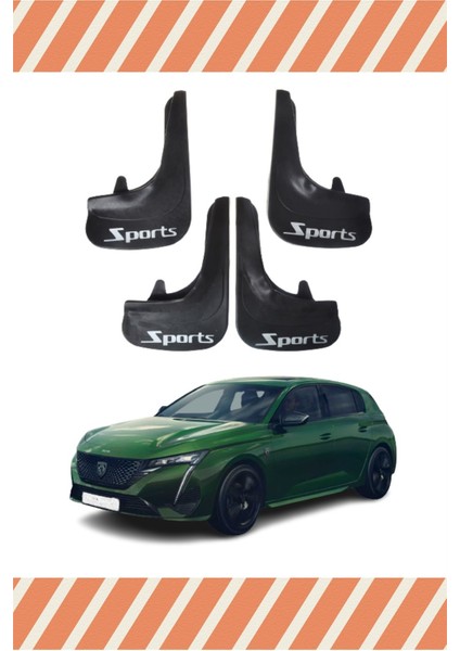 Peugeot 308 Sports Yazılı 4'lü Tozluk Çamurluk Paçalık