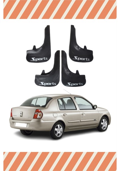 Renault Clio 2 Sports Yazılı 4'lü Tozluk Çamurluk Paçalık