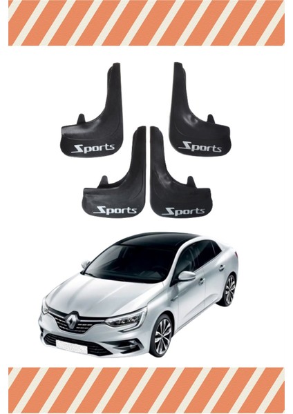 Renault Megane 4 Sd 2016-2021 Sports Yazılı 4'lü Tozluk Çamurluk Paçalık