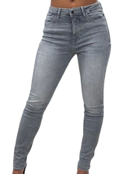 Kadın Gri Denim Jeans