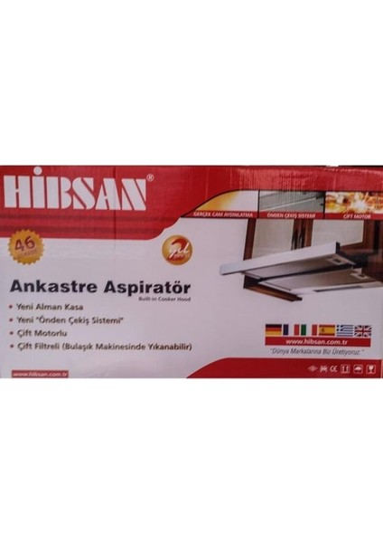 Hibsan 7062 Led Aydınlatmalı Karbon Filtreli Bacasız Mutfak Aspiratörü Beyaz