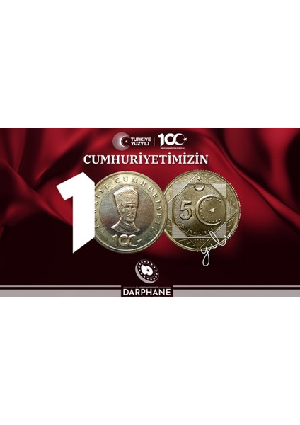 Gerçek Beş Türk Lira Madeni Hatıra Para Cumhuriyet Kuruluş 100. Yıl Özel 1 Adet indirimleri