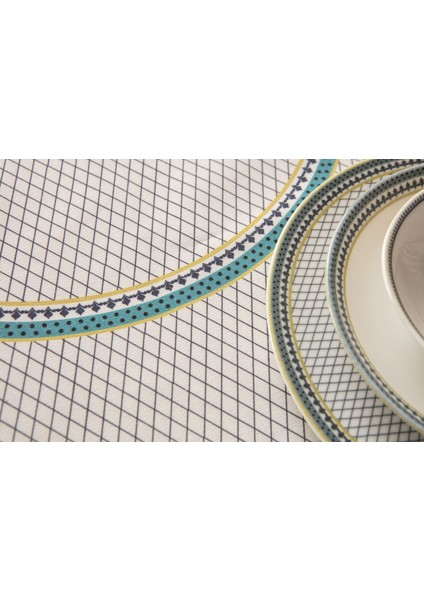 Şerit Püskül Detay Pamuk-Keten Runner 45 x 140 cm Krem-Hardal fırsatları