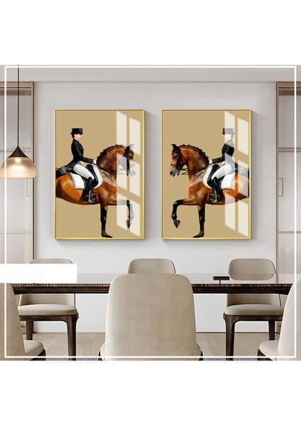 |turuncu-Siyah-Bej Kadın Jokey Kombin |çerçeveli Cam Tablo 2li Dikey