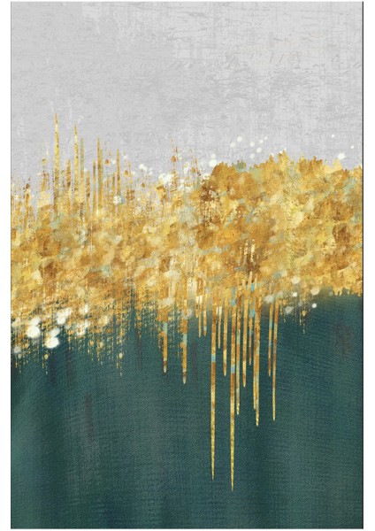 |gold-Yeşil Soyut Desenli Minimal Kombini |temperli Çerçeveli Cam Tablo 2li Dikey fiyatları