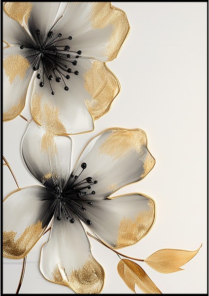 |gold-Gri Çiçekli Desen Kombini 01 |temperli Çerçeveli Cam Tablo 2li Dikey fiyatları