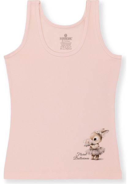 Kız Çocuk Pamuklu Kalın Askılı Renkli Baskılı Klasik Atlet 3'lü Paket 4832 Renkli modelleri