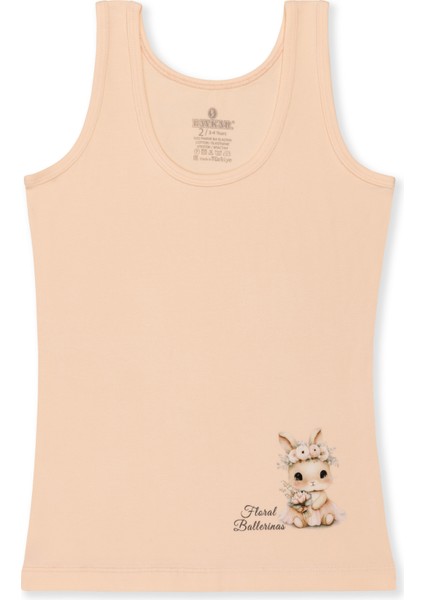 Kız Çocuk Pamuklu Kalın Askılı Renkli Baskılı Klasik Atlet 3'lü Paket 4832 Renkli fırsatları