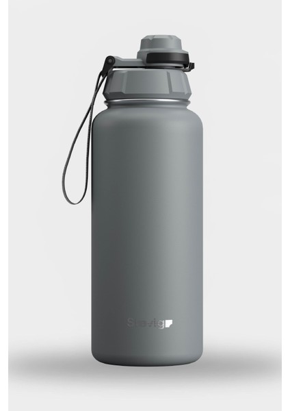 1 Hand Leak-Proof Sızdırmaz Çelik Termos 1000 Ml Grey St-214