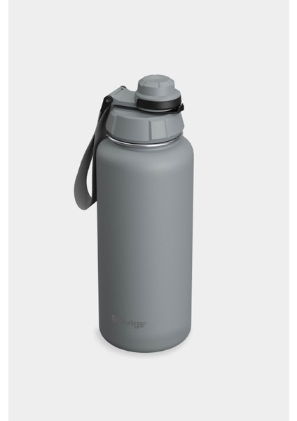 1 Hand Leak-Proof Sızdırmaz Çelik Termos 1000 Ml Grey St-214
