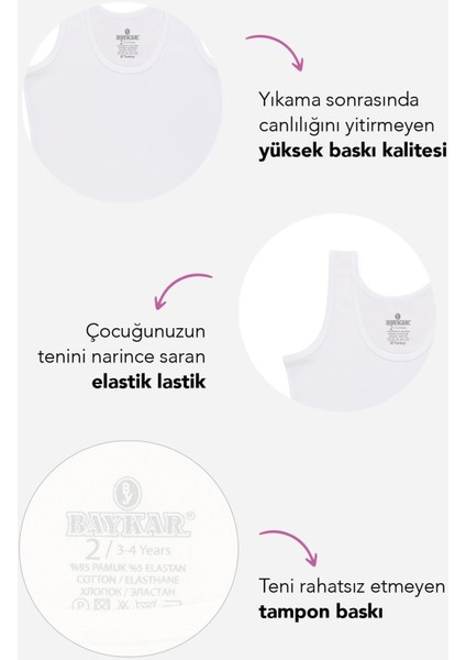 Kız Çocuk Pamuklu Düz Basic Kalın Askılı Atlet 6'lı Paket 4202 Beyaz fırsatları