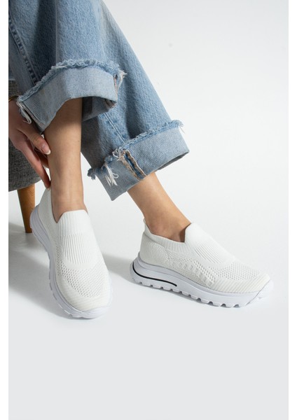 Beyaz Triko Günlük Kadın Sneaker fiyatları